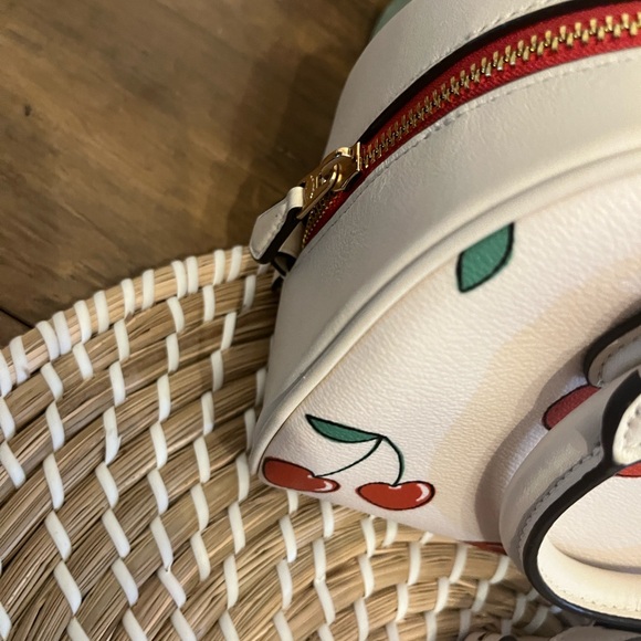 Coach Cherry Print Mini Bag in White - Picture 6 of 16